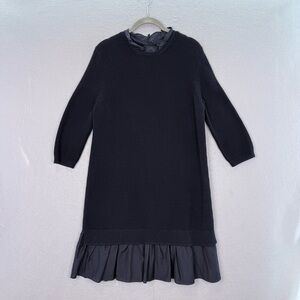 COS - women’s navy blue knit cotton / silk sweater midi dress 3/4 sleeve size S
